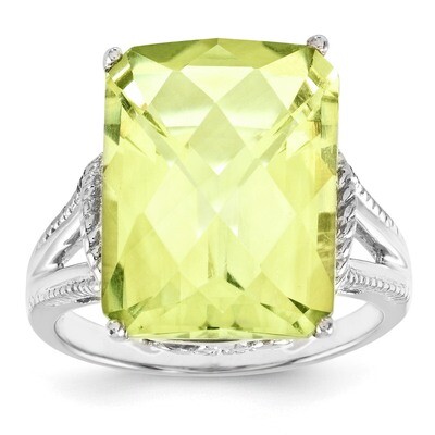 Lemon Quartz Ring Sterling Silver QR2953LQ, MPN: QR2953LQ, 886774647142