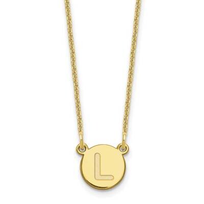 Tiny Circle Block Initial Letter L Necklace 10k Gold 10XNA722Y/L, MPN: 10XNA722Y/L,