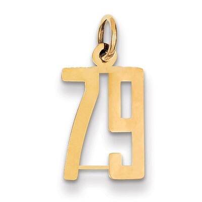 Number 79 Charm 14k Gold Small Polished Elongated LES79, MPN: LES79, 883957132815
