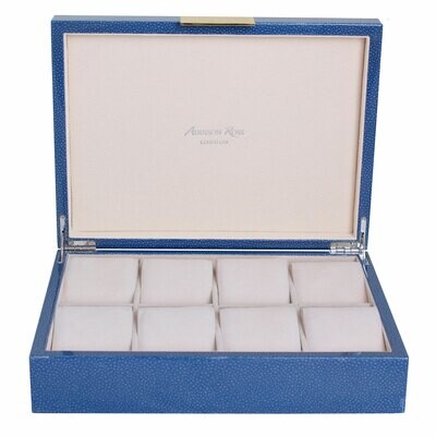Addison Ross Blue Shagreen Watch Box 8 x 11 Inch Lacquer BX1552W, MPN: BX1552W, UPC/EAN: 5024043191…
