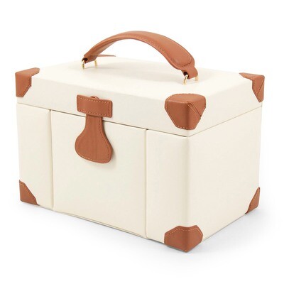 Ivory Leather 4 Level Multi Compartment Jewelry Box GM13308, MPN: GM13308, 797140546276