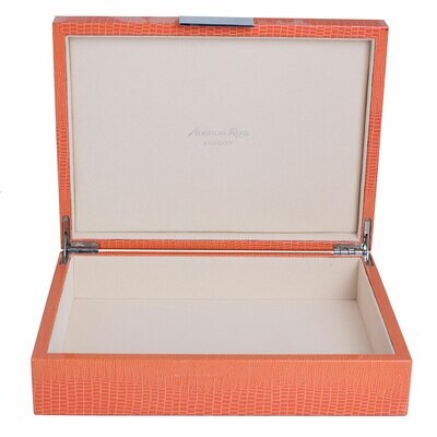 Addison Ross Orange Crocodile Jewelry Box8 x 11 Inch Lacquer BX1561J, MPN: BX1561J, UPC/EAN: 502404…