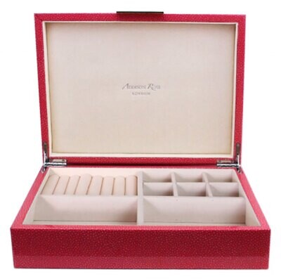 Addison Ross Pink Shagreen Jewelry Box8 x 11 Inch Lacquer BX1551J, MPN: BX1551J, UPC/EAN: 502404319…