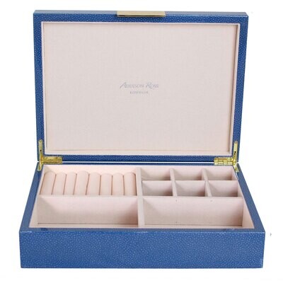Addison Ross Blue Shagreen Jewelry Box8 x 11 Inch Lacquer BX1452J, MPN: BX1452J, UPC/EAN: 502404319…