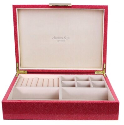 Addison Ross Pink Shagreen Jewelry Box8 x 11 Inch Lacquer BX1451J, MPN: BX1451J, UPC/EAN: 502404319…