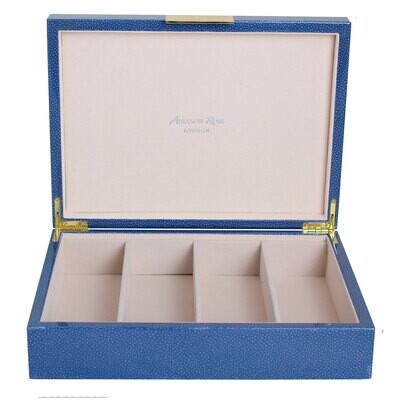 Addison Ross Blue Shagreen Glasses Box8 x 11 Inch Lacquer BX1452G, MPN: BX1452G, UPC/EAN: 502404319…