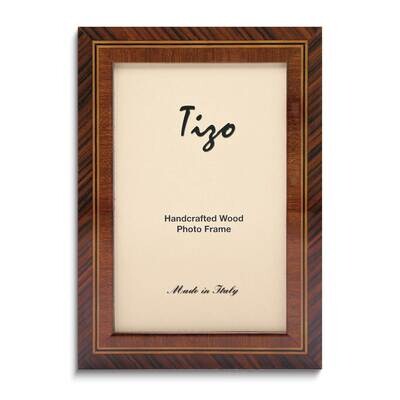 Dark Brown Wood Inlay 8 x 10 Inch Photo Picture Frame GM26010, MPN: GM26010,