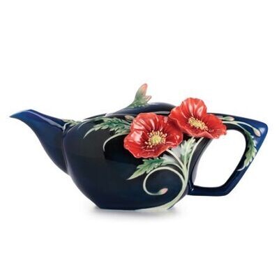 Franz Porcelain The Serenity Poppy Flower Teapot FZ02476, MPN: FZ02476, 810524017206