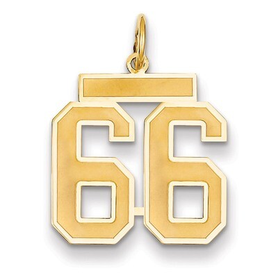 Number 66 Charm 14k Gold Medium Satin LSM66, MPN: LSM66, 883957075143