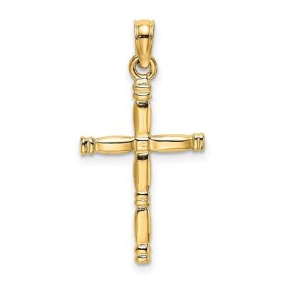 Cross Charm 14k Gold 3-D Polished K8498, MPN: K8498, 637218173006