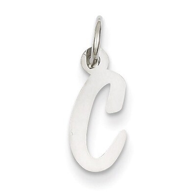 Small Slanted Block Initial C Charm 14k White Gold YC645C, MPN: YC645C, 191101634185