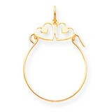 Double Heart Charm Holder 10k Gold 10C687, MPN: 10C687, 883957487342