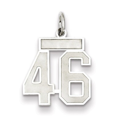 Charm Number 46 Satin Sterling Silver Small QPS46, MPN: QPS46, 191101282751