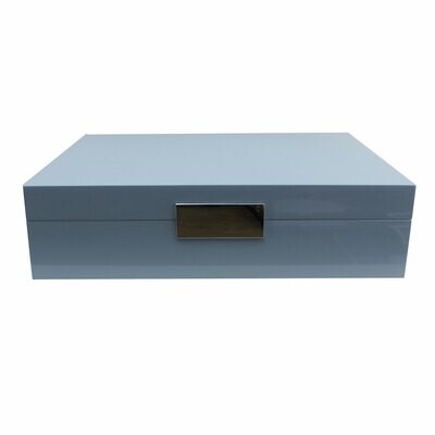 Addison Ross Pale Denim Blue Watch Box Subhead8 x 11 Inch Lacquer BX1506W, MPN: BX1506W, UPC/EAN: 5…