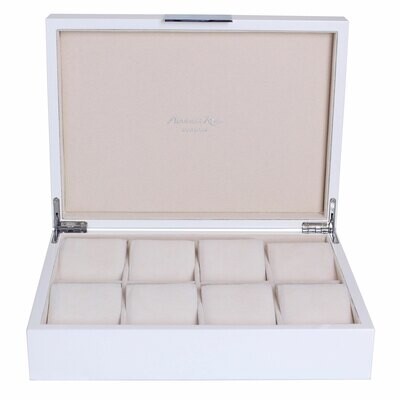 Addison Ross White Watch Box8 x 11 Inch Lacquer BX1502W, MPN: BX1502W, UPC/EAN: 5024043191667