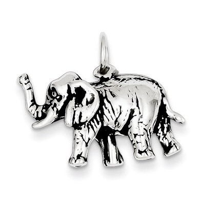 Elephant Charm Antiqued Sterling Silver QC7877, MPN: QC7877, 883957525235
