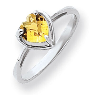 6mm Heart Citrine Ring 14k white Gold Y4563CI, MPN: Y4563CI, 883957452050