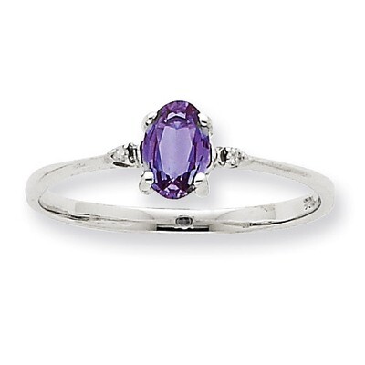Polished Geniune Diamond Rhodolite Garnet Birthstone Ring 10k White Gold 10XBR219, MPN: 10XBR219, 1…