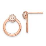 Rose Gold-Plated CZ Diamond Circle Post Earrings Sterling Silver QE15675, MPN: QE15675, 196904153529