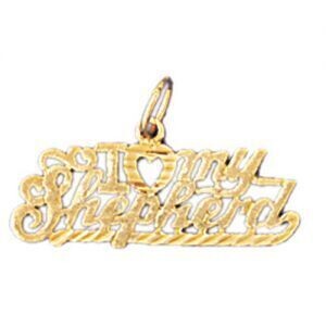 Dazzlers Jewelry I Love My Shepherd Pendant Necklace Charm Bracelet in Yellow, White or Rose Gold 1…