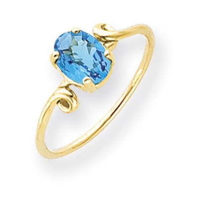 Blue Topaz Ring 14k Gold 7x5mm Oval Y4663BT, MPN: Y4663BT, 883957562377