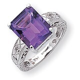 12x10mm Emerald Cut Amethyst Diamond Ring 14k white Gold Y2270AM/A, MPN: Y2270AM/A, 191101631764