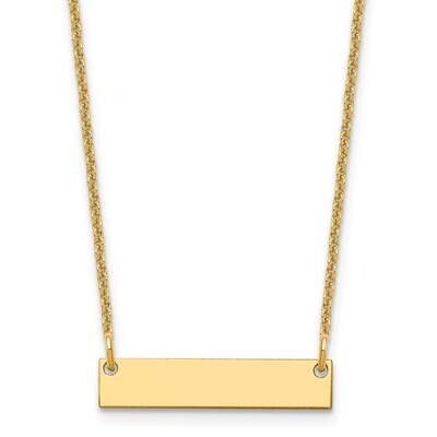 Polished Blank Bar Necklace 14k Gold Small XNA1197Y, MPN: XNA1197Y,