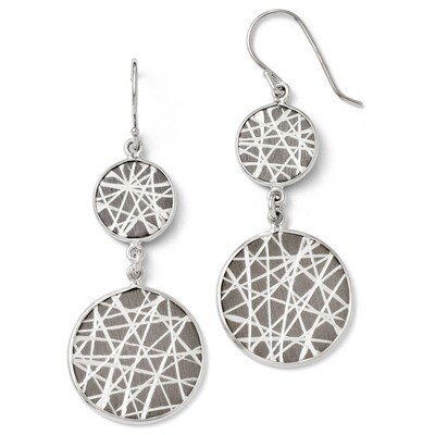 Leslie&#39;s Rhodium-plated Laser Design Shepherd Hook Earrings - Sterling Silver HB-QLE307, MPN: QLE30…