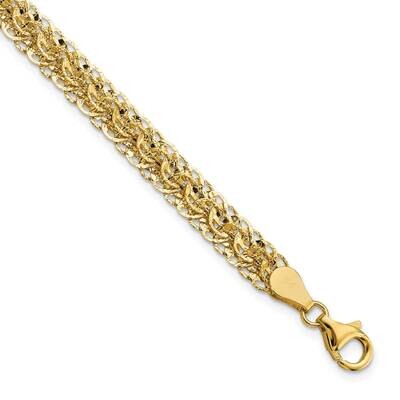 Diamond-Cut Fancy Link Bracelet 14k Gold Polished SF2837-7.5, MPN: SF2837-7.5, 883957811253