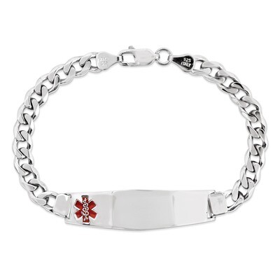 7 Inch Medical ID Curb Link Bracelet Sterling Silver XSM24-7, MPN: XSM24-7, 883957273501