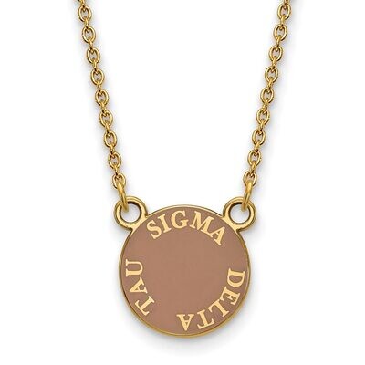 Sigma Delta Tau Extra Small Enameled Pendant with 18 Inch Chain Gold-plated Silver GP012SDT-18, MPN…