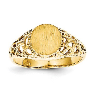 Childs Fancy Signet Ring 14k Gold R215, MPN: R215, 883957467436