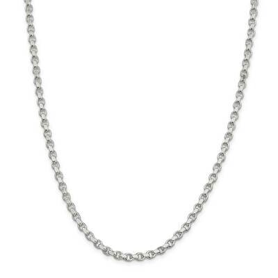 4mm Diamond-Cut Rolo Chain 26 Inch Sterling Silver QFC50-26, MPN: QFC50-26,