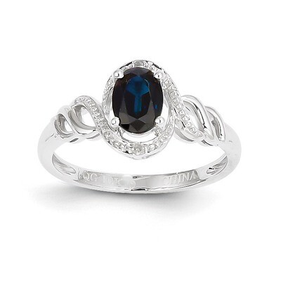 Genuine Sapphire Diamond Ring 10k White Gold 10XB318, MPN: 10XB318, 883957585918