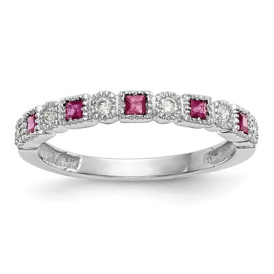 Diamond with Ruby Band 14k White Gold RM3450B-RU-010-WAA, MPN: RM3450B-RU-010-WAA, RM3450B-RU-010-W…