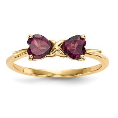 Rhodolite Bow Ring 14k Gold Polished XBS521, MPN: XBS521, 883957623368