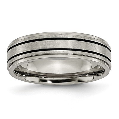 Enameled Flat 6mm Satin &amp; Polished Band Titanium TB336 by Chisel, MPN: TB336, 886774531540
