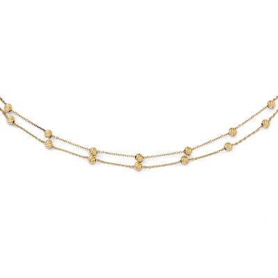 Leslie&#39;s Diamond-cut Beaded Necklace 17 Inch 14k Gold HB-LF458-17, MPN: LF458-17, 191101549632