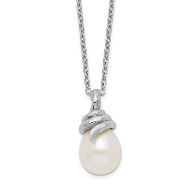 Sterling Silver Rhod Plat 8-9mm White Rice Fwc Pearl Necklace Sterling Silver Rhodium-plated QH5493…
