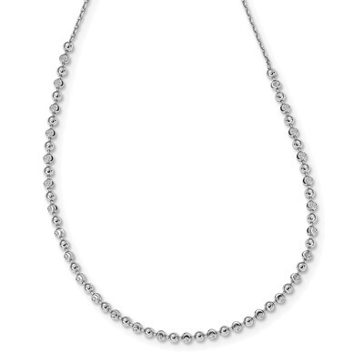 Leslie&#39;s Diamond Cut Beaded Necklace Sterling Silver Rhodium Plated HB-QLF1102-17, MPN: QLF1102-17,…