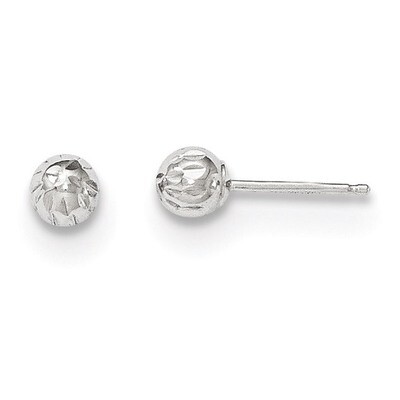 Madi K Diamond Cut 4M Ball Post Earrings 14k white Gold SE2480, MPN: SE2480, 191101456213