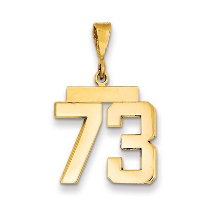 Number 73 Charm 14k Gold Medium Polished MP73, MPN: MP73, 883957135670