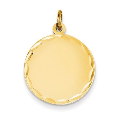 Etched .027 Gauge Engravable Round Disc Charm 14k Gold XM155/27, MPN: XM155/27, 883957859910