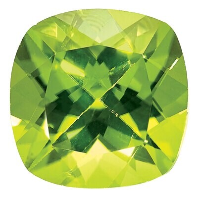 Peridot 9mm Square Cushion AA Quality Gemstone PE-0900-CUF-AA, MPN: PE-0900-CUF-AA,