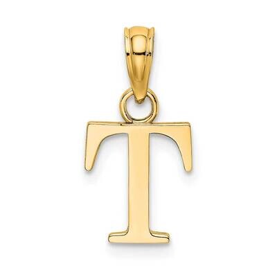 Letter T Initial Pendant 14k Gold Polished K6423T, MPN: K6423T, 63721800748