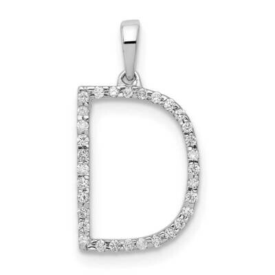 Initial D Pendant 14k White Gold Diamond PM5222D-010-WA, MPN: PM5222D-010-WA, 883957134314