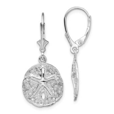 Sand Dollar with Starfish Leverback Earrings Sterling Silver Polished QE15579, MPN: QE15579, 637218…