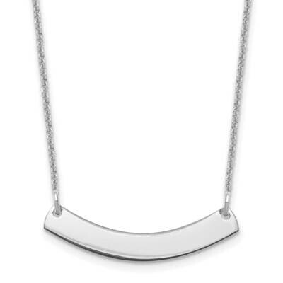 Small Polished Curved Blank Bar Necklace 14k White Gold XNA1200W, MPN: XNA1200W,