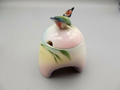 Franz Porcelain Bluebell Flower Sugar Jar With Cover FZ00878, MPN: FZ00878,
