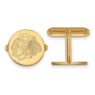 Chicago Blackhawks Cufflinkss 14k Yellow Gold 4Y012BLA, MPN: 4Y012BLA, 886774739618